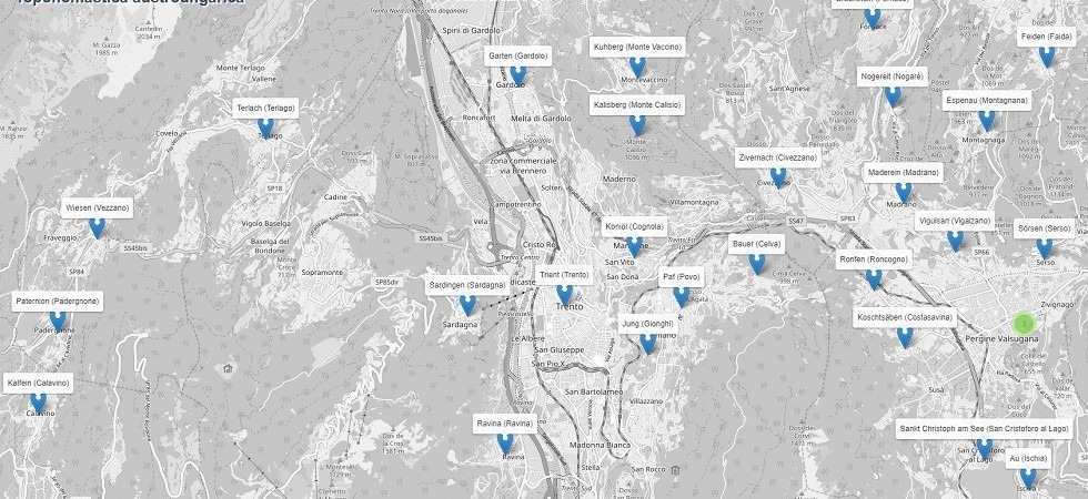 Povo diventa Paf e Besenello ritorna Pysein, ecco la mappa del Trentino austroungarico